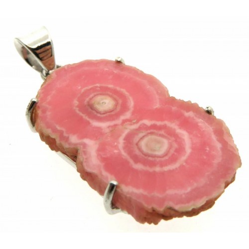 Rhodochrosite Gemstone Sterling Silver Pendant 04